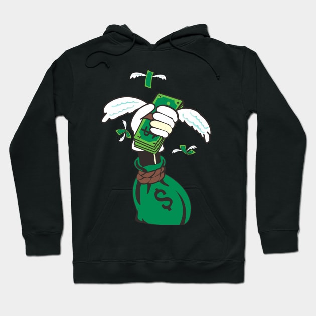 money flying Hoodie by HD apparel